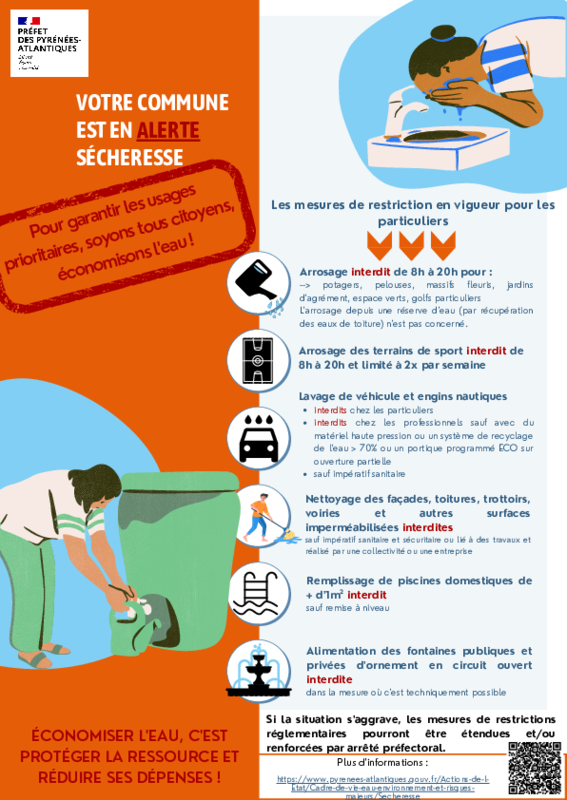 Arrêté restrictions eau potable